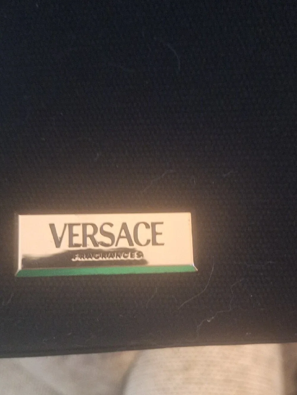 Versace Black and Gold Greek Key Satchel